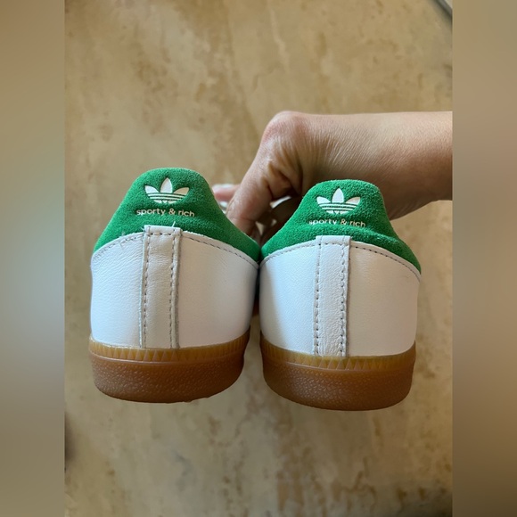 Adidas Sporty & Rich Sambas low top sneakers white green size 6 men’s women’s 7 - Picture 10 of 16